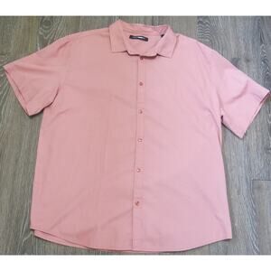 Fashion Nova *NWT* Shirt Button Down Size XXL Men Cotton Pink Business Casual